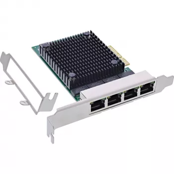 InLine Quad Gigabit tinklo plokštė, 4x RJ45 2.5Gb/s, PCIe x4, su žemo profilio laikikliu