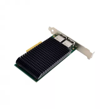 InLine Dual 10 Gigabit tinklo plokštė, 2x RJ45 10Gb/s, PCIe x8, su žemo profilio laikikliu