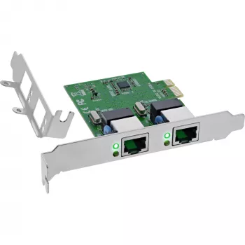 Tinklo plokštė InLine 51128K Dual Gigabit 2x RJ45 PCIe x1
