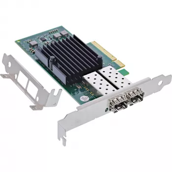 InLine Dual 10 gigabitų tinklo plokštė, 2x SFP+, PCIe x8, su žemo profilio laikikliu