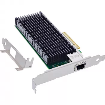 InLine 10 Gigabit tinklo plokštė, 1x RJ45 10Gb/s, PCIe x8, su žemo profilio laikikliu