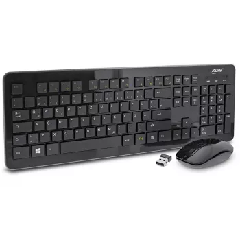 InLine Design Desktop rinkinys, belaidė klaviatūra ir pelė, USB 2,4 GHz, iki 1600 DPI, juoda, VOKIETIŠKA
