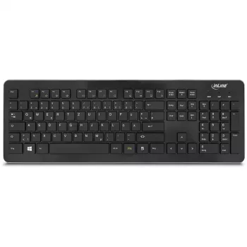 InLine Design Desktop rinkinys, belaidė klaviatūra ir pelė, USB 2,4 GHz, iki 1600 DPI, juoda, VOKIETIŠKA
