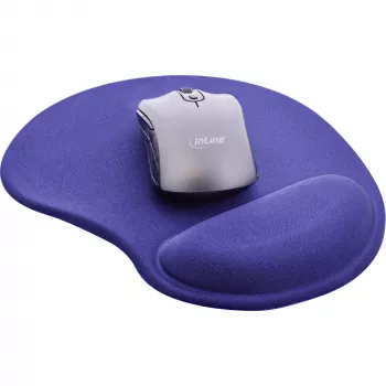 InLine pelėdų kilimėlis su geliniu riešo atramu, 230x205x20 mm, mėlynas