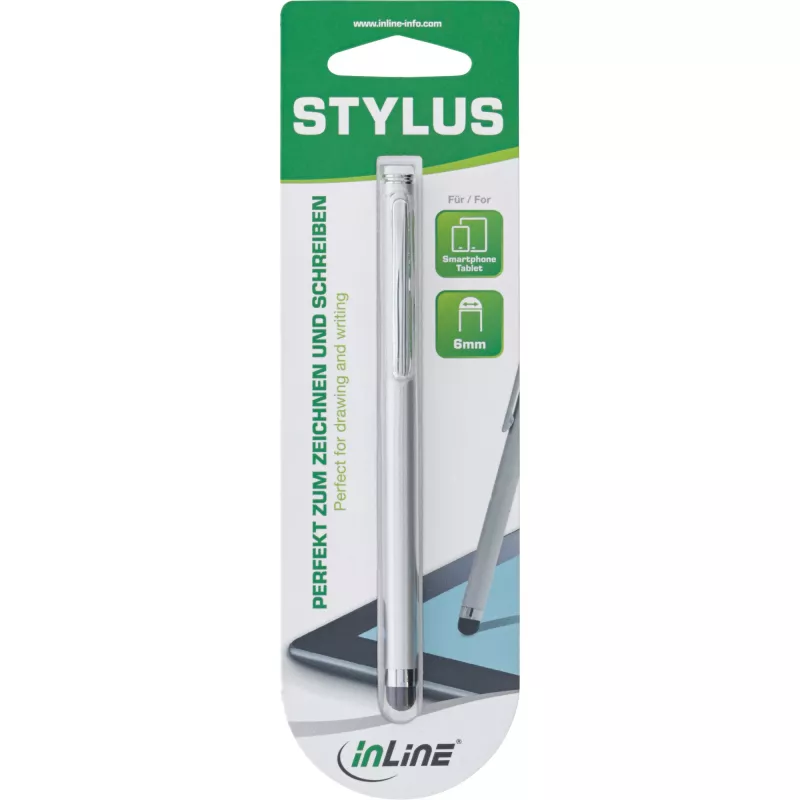 InLine Stylus rašiklis jutikliniams ekranams, sidabrinis