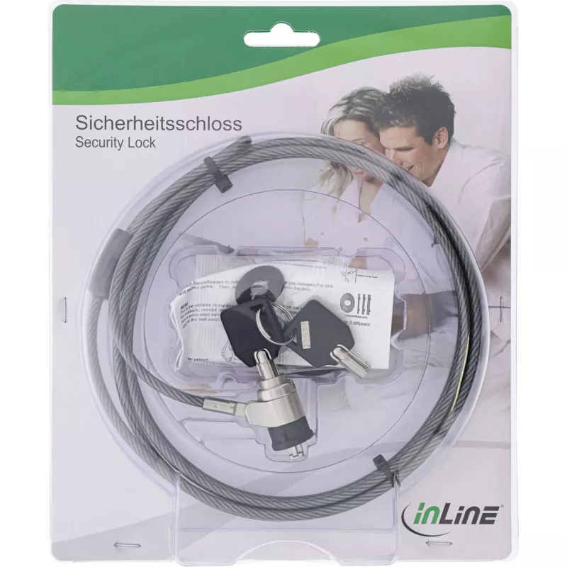 InLine Notebook Security Lock su raktu 4,4 mm x 2 m