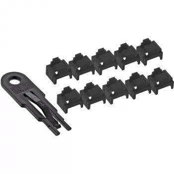 InLine RJ45 prievadų blokavimo rinkinys, pradinis rinkinys su 10 blokatorių ir raktu, juodas