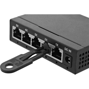 InLine RJ45 prievadų blokavimo rinkinys, pradinis rinkinys su 10 blokatorių ir raktu, juodas