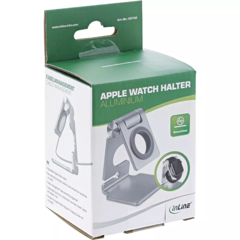 Laikiklis InLine Aliumininis laikiklis Apple Watch sidabrinis