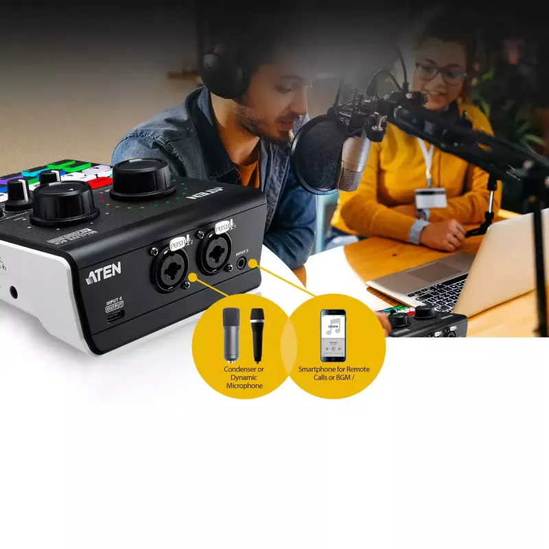 Audio maišytuvas ATEN MicLIVE 6-CH 6 kanalų 24 bit 96 kHz