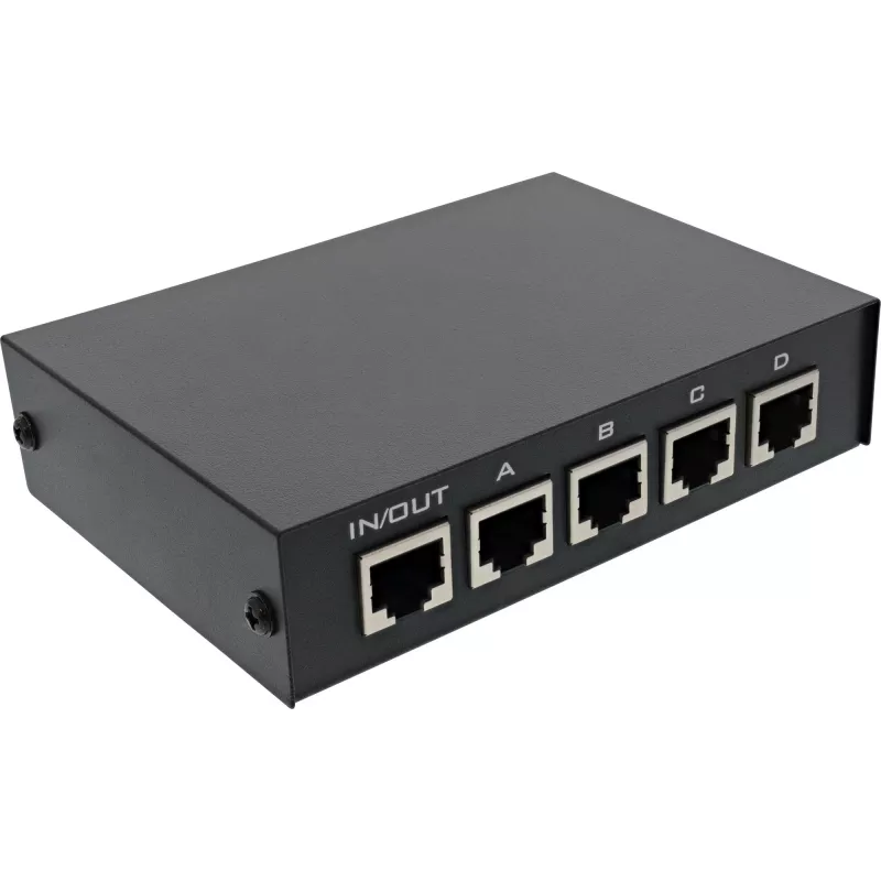 InLine RJ45 rankinis jungiklis 1 į 4 5x RJ45 lizdas Fast Ethernet