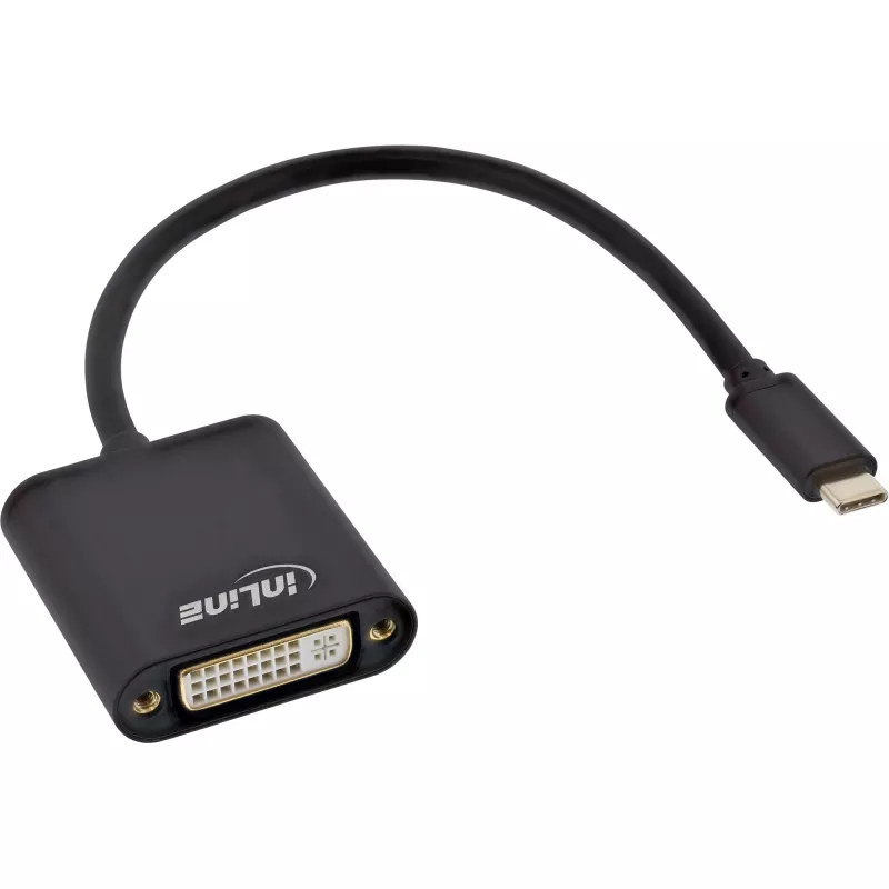 USB vaizdo keitiklis InLine 64103B USB-C (vyriškas) į DVI (moteriška)