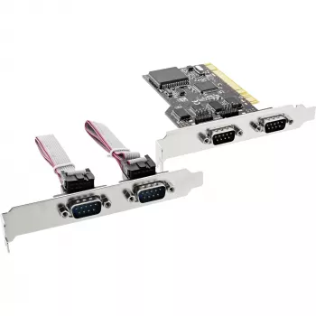 InLine PCI kelių I/O prievadų valdiklio kortelė su 4 DB9 nuosekliaisiais prievadais