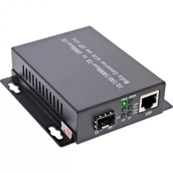 InLine tinklo medijos keitiklis 10/100/1000 Mb/s TP į SFP FO, MM, 550 m