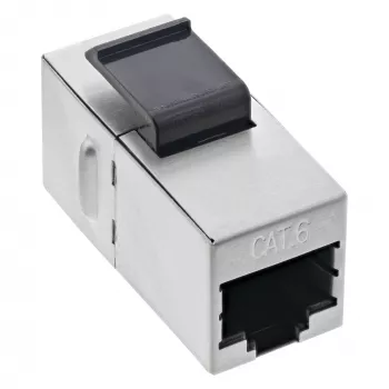 InLine RJ45 modulis motina-motina SNAP-In Cat.6 STP, juodas/sidabrinis