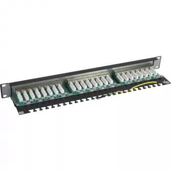 InLine Patch Panel 19 colių Cat.5e 24 prievadų 1U juoda RAL9005