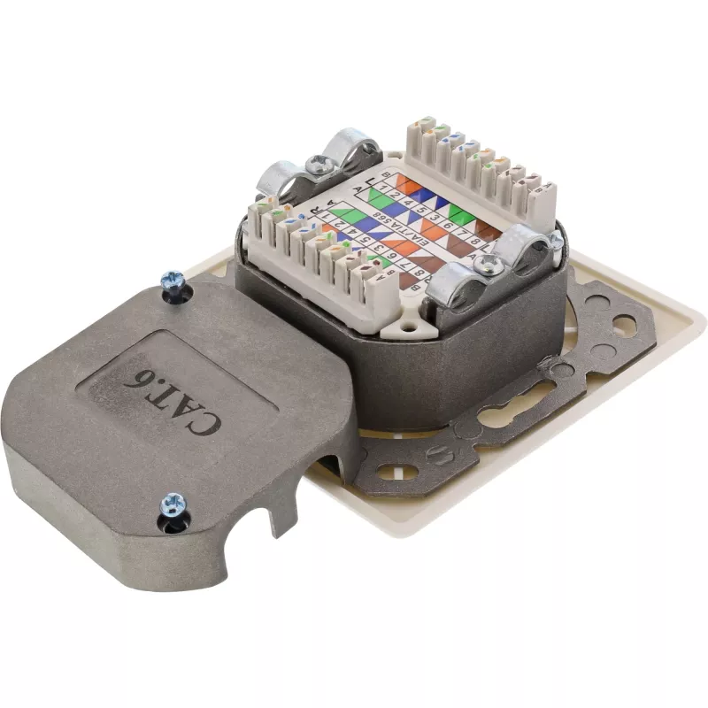 InLine 75602K Sieninė montažinė dėžutė 2x RJ45 vertikaliai, paviršiniam arba įleidžiamam montavimui