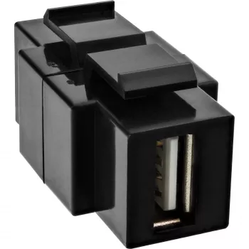 InLine USB 2.0 Snap-In modulis, USB 2.0 A lizdas / A lizdas, baltas korpusas