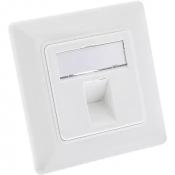 InLine rėmelio rinkinys 1x RJ45 Bu/LSA įdėklui, Keystone SNAP-In, baltas RAL9010