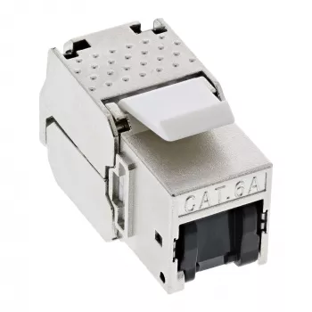 InLine RJ45 Keystone Jack Snap-In modulis Cat.6a su dulkių dangteliu, juodas