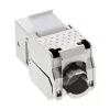 InLine RJ45 Keystone Jack Snap-In modulis Cat.6a su dulkių dangteliu, juodas