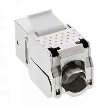InLine RJ45 Keystone Jack Snap-In modulis Cat.6a su dulkių dangteliu, juodas