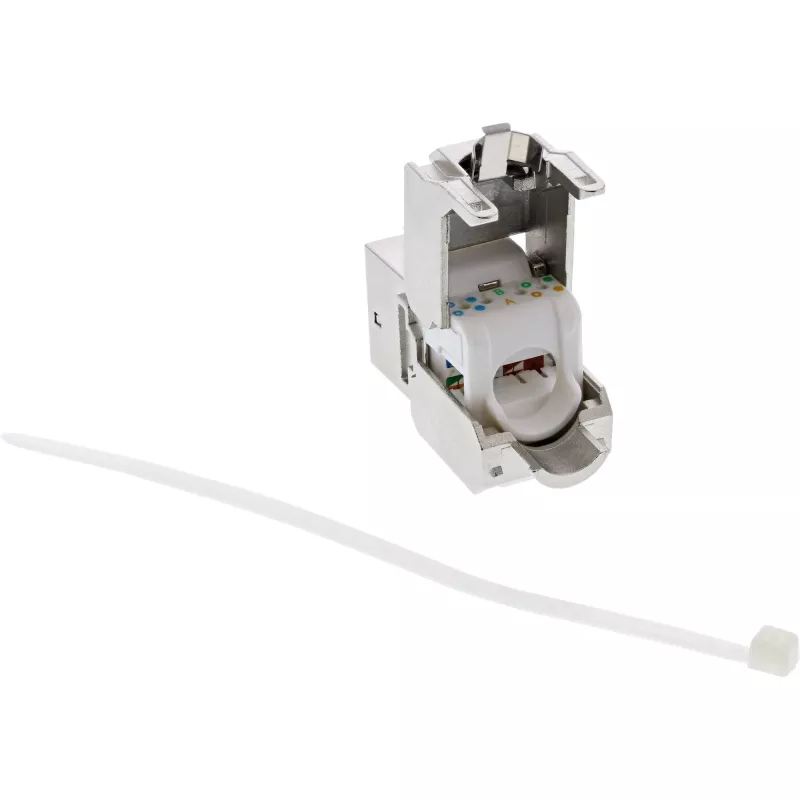 InLine RJ45 Keystone Jack Snap-In modulis Cat.6a su dulkių dangteliu, juodas