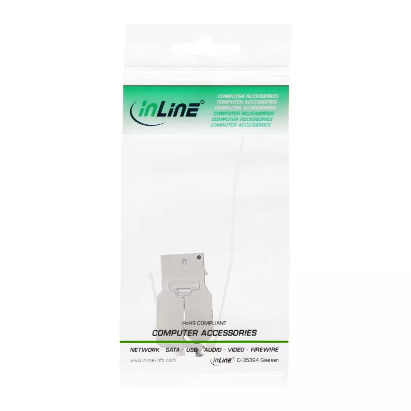 InLine RJ45 Keystone Jack Snap-In modulis Cat.6a su dulkių dangteliu, juodas
