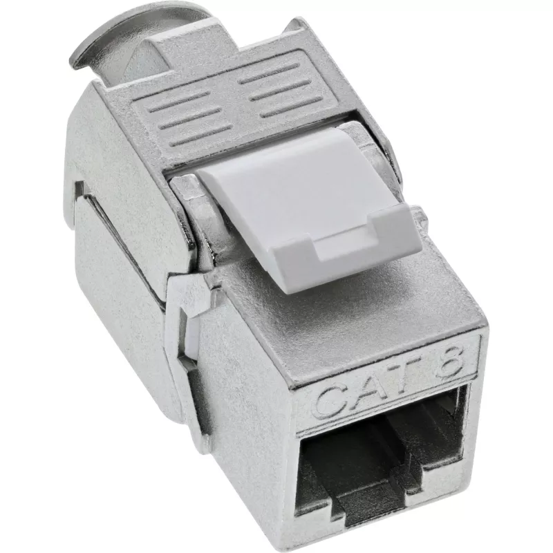 InLine RJ45 Keystone Jack Snap-In modulis Cat.8.1 plokščias metalinis 1 vnt.