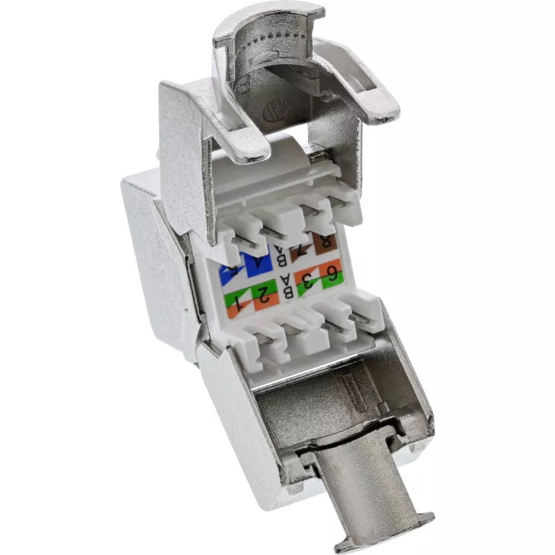 InLine RJ45 Keystone Jack Snap-In modulis Cat.8.1 plokščias metalinis 1 vnt.