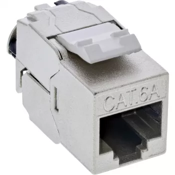 InLine Keystone RJ45 lizdas plonas, SNAP-In, Cat.6A, integruotas kabelio rišiklis