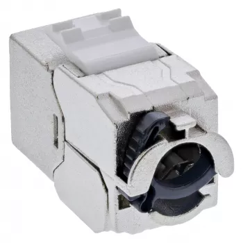 InLine Keystone RJ45 lizdas plonas, SNAP-In, Cat.8.1, integruotas kabelio raištis