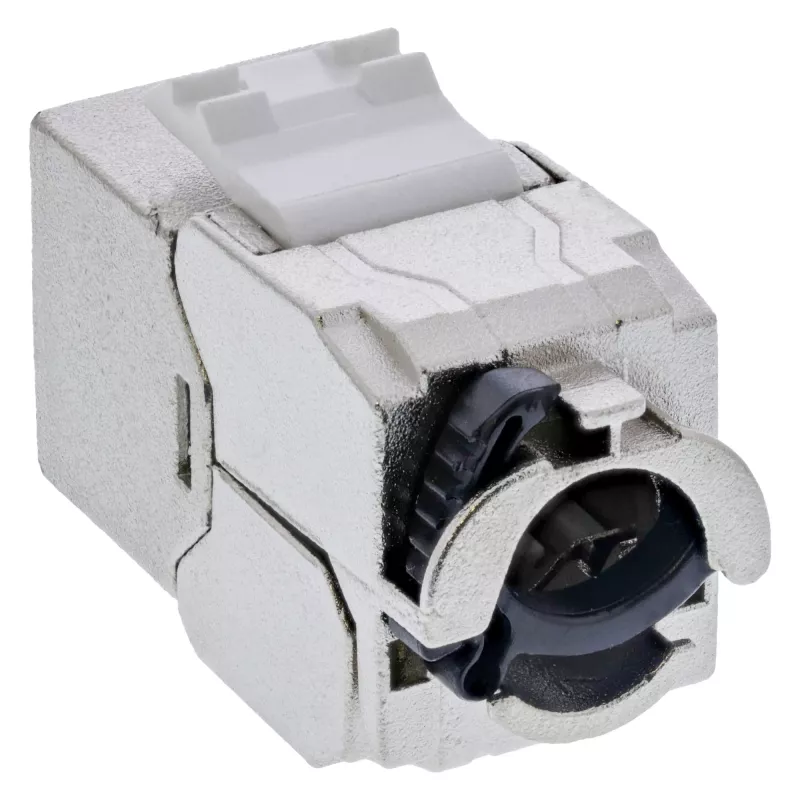 InLine Keystone RJ45 lizdas plonas, SNAP-In, Cat.8.1, integruotas kabelio raištis