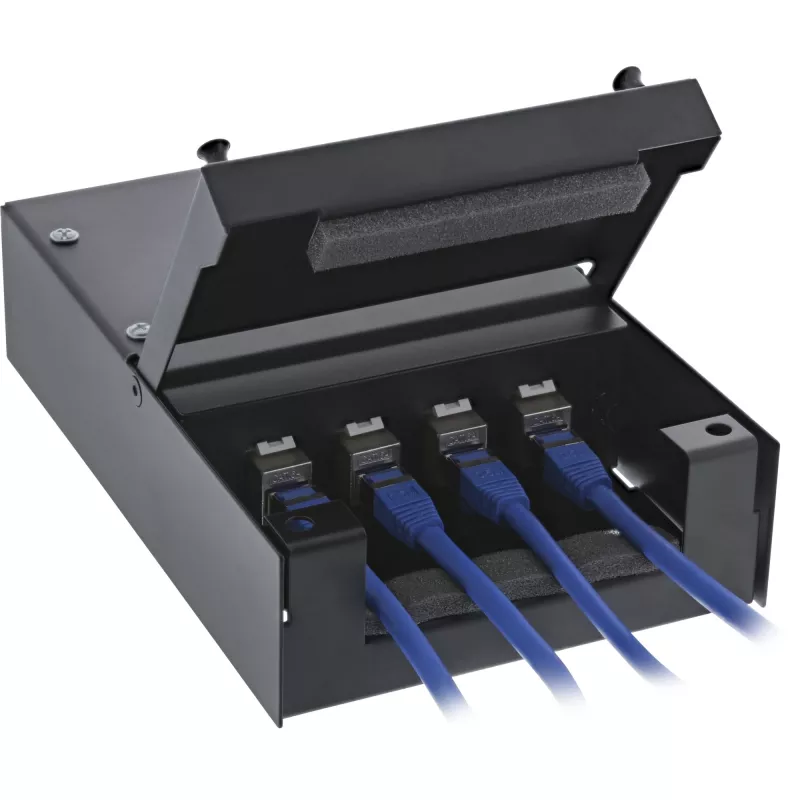 InLine paviršinio montavimo dėžutė keystone 4x RJ45 juoda 76202X