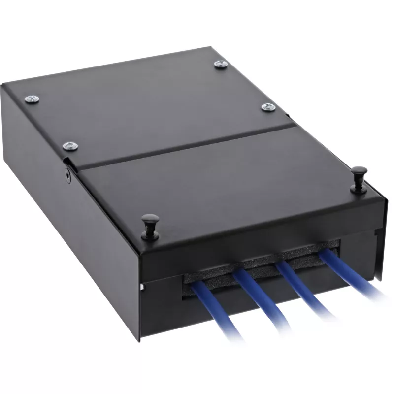 InLine paviršinio montavimo dėžutė keystone 4x RJ45 juoda 76202X