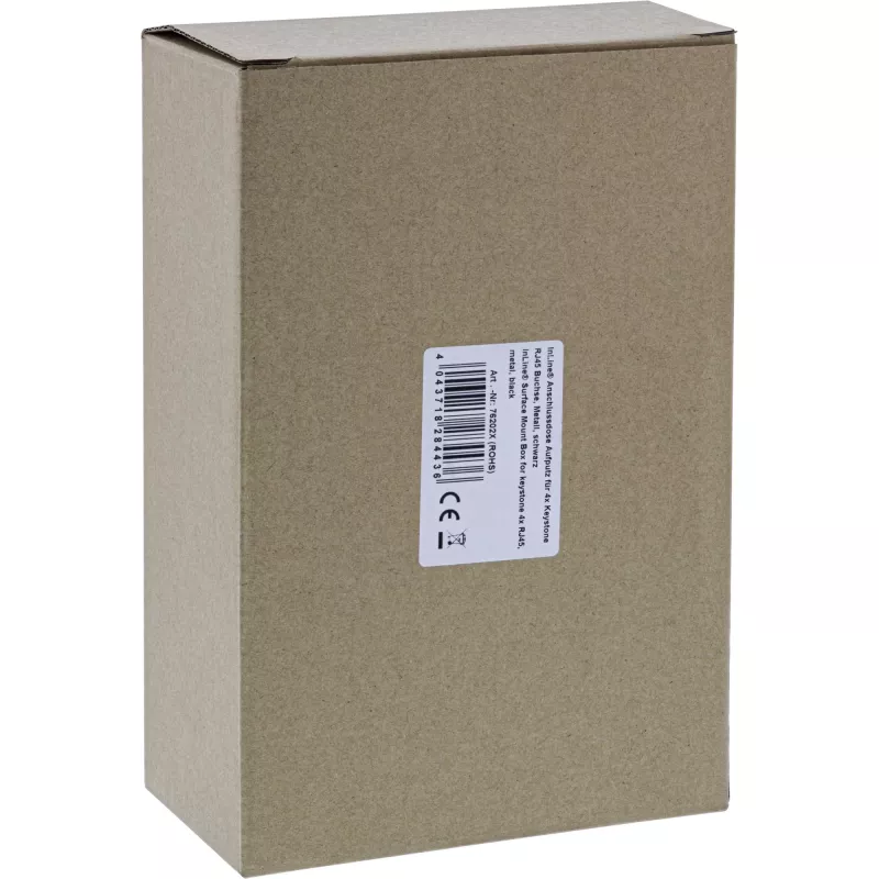 InLine paviršinio montavimo dėžutė keystone 4x RJ45 juoda 76202X