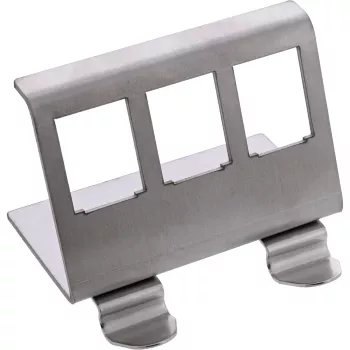 InLine 76203E metalinis Keystone užspaudžiamas laikiklis DIN bėgiui, 3 prievadai