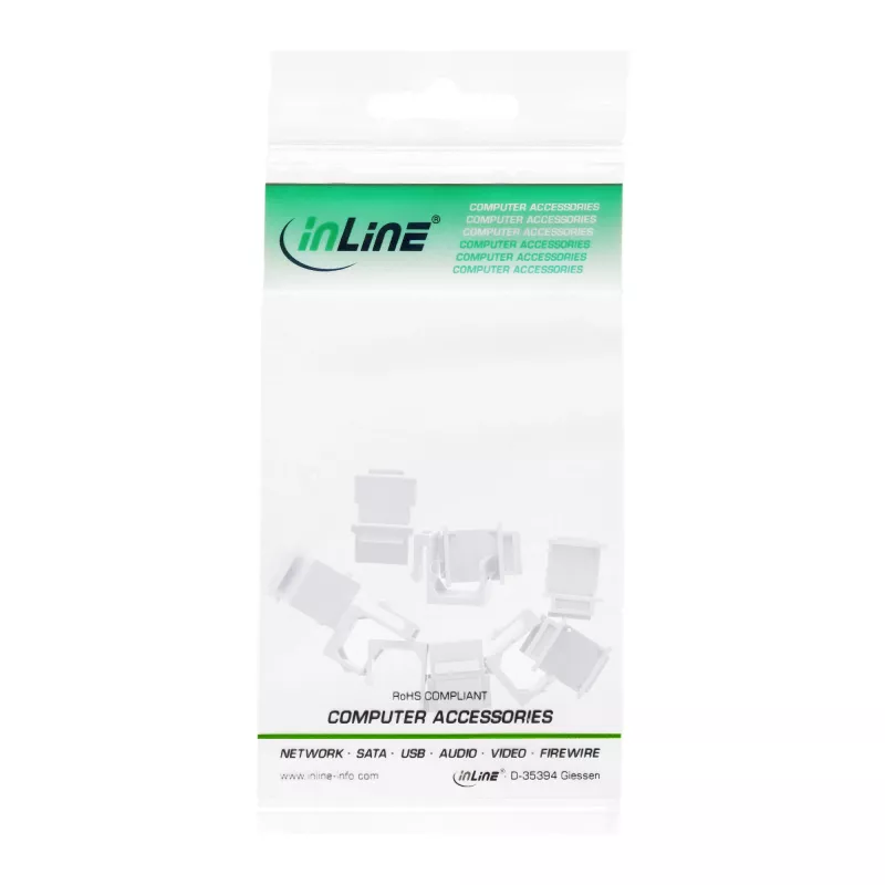 InLine Keystone SNAP-In aklinis dangtelis modulio lizdui, baltas, 10 vnt.