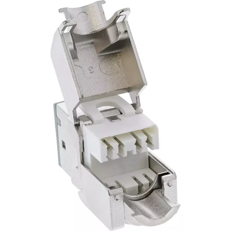 InLine Keystone RJ45 lizdas, ekranuotas, Cat.6A, pilkas, 8 vnt.