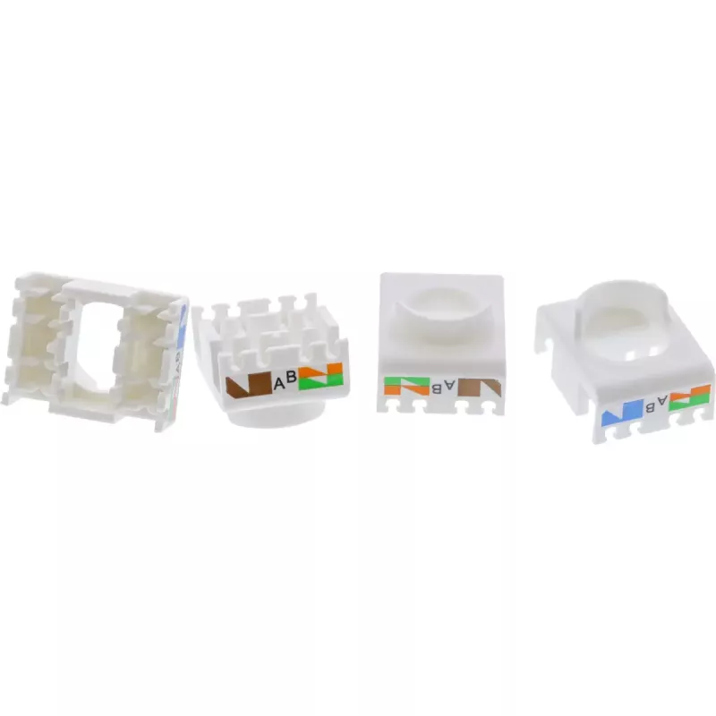 InLine Keystone RJ45 lizdas, ekranuotas, Cat.6A, pilkas, 8 vnt.