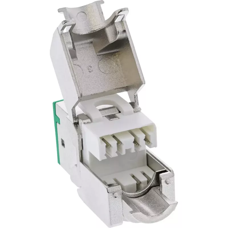 InLine Keystone RJ45 lizdas, ekranuotas, Cat.6A, žalias, 8 vnt.