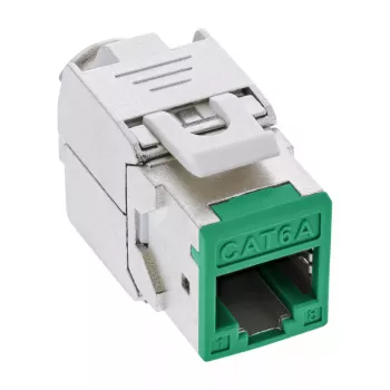 InLine Keystone RJ45 lizdas, ekranuotas, Cat.6A, žalias, 8 vnt.
