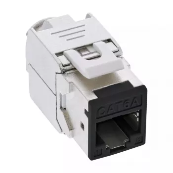 InLine Keystone RJ45 lizdas, ekranuotas, Cat.6A, juodas, 8 vnt. pakuotė