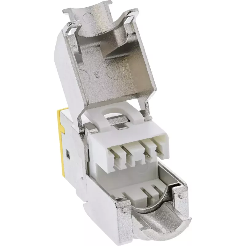 InLine Keystone RJ45 lizdas, ekranuotas, Cat.6A, geltonas, 8 vnt. pakuotė