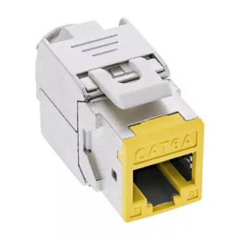 InLine Keystone RJ45 lizdas, ekranuotas, Cat.6A, geltonas, 8 vnt. pakuotė