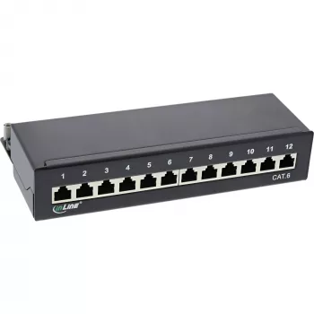 InLine Patch Panel Cat.6 12 prievadų, montuojamas ant sienos / stalo, juodas RAL9005