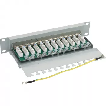 InLine Patch Panel 10 col. Kat.6 12 prievadų 1U šviesiai pilka RAL7035