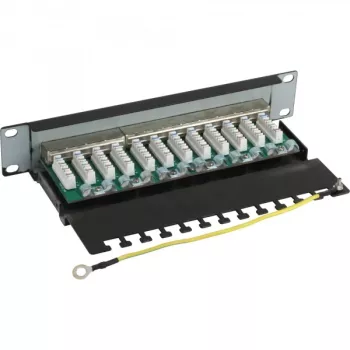InLine Patch Panel 10 colių Cat.6 12 prievadų 1U juodas RAL9005
