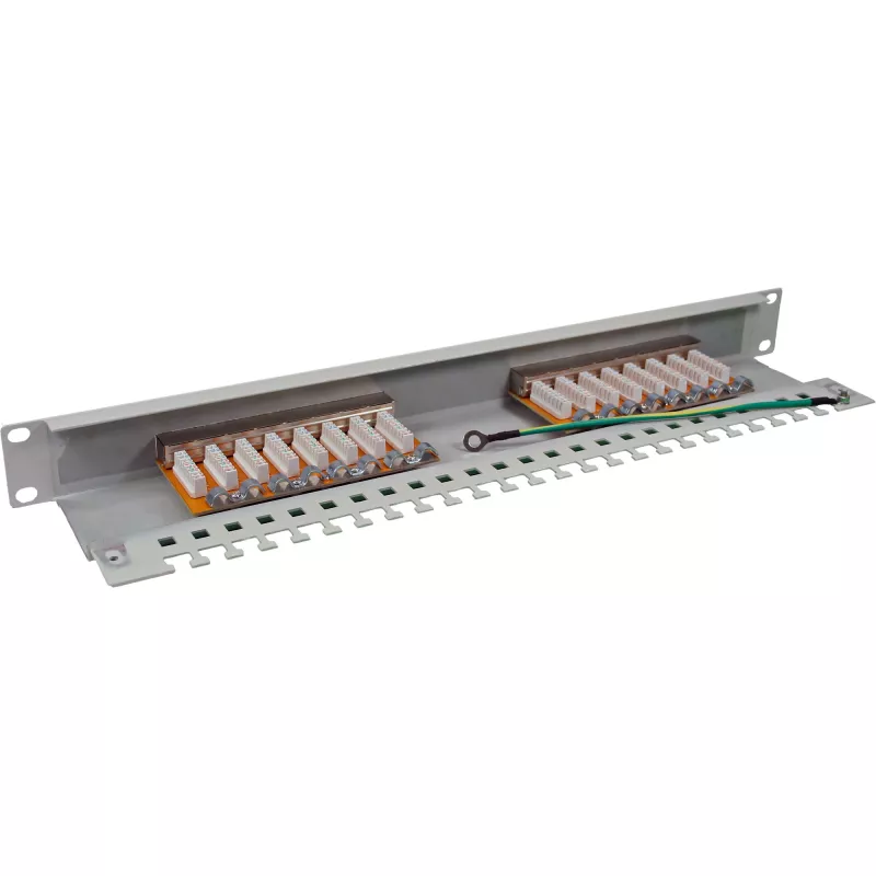 InLine Patch Panel Cat.6 16 prievadų 19 colių 1HE šviesiai pilka RAL7035