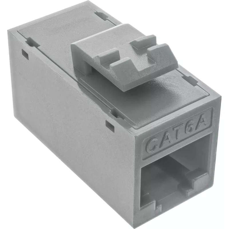 InLine Keystone RJ45 lizdas, neekranuotas, Cat.6A, pakuotėje 8 vnt., pilka